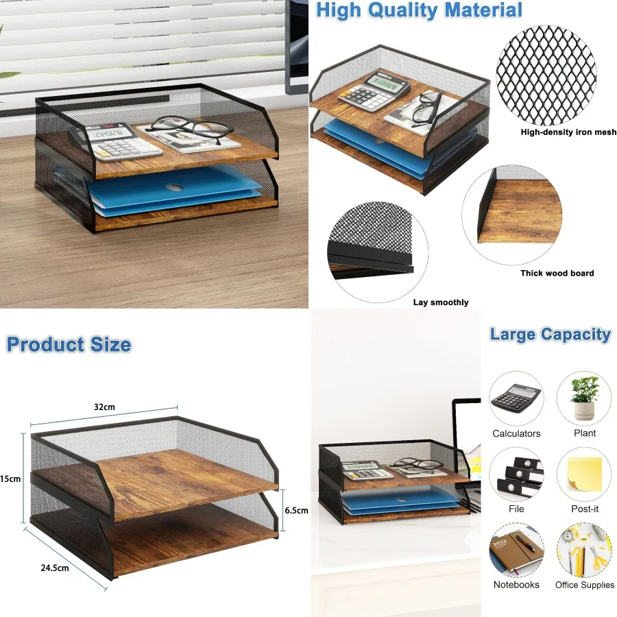 2-уровневый штабелируемый лоток для бумаги с металлической сеткой для эффективной организации документов, идеально подходящий для домашнего офиса и школы.
2-уровневый штабелируемый лоток для бумаги с металлической сеткой для эффективной организации документов, идеально подходящий для домашнего офиса и школы.