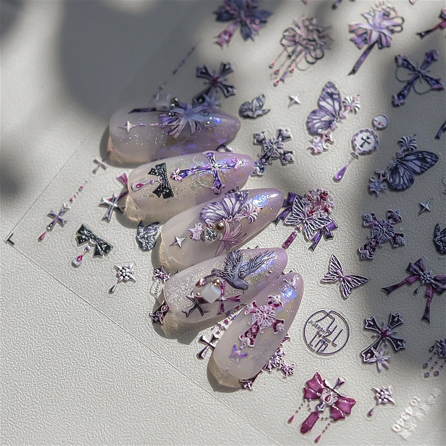 Dark Gothic Butterfly Bowknot Cross Lily Eagle Bird Star Pearl Tassel Pendant Romantic Charming Nail Art Stickers Manicure Decal
Dark Gothic Butterfly Bowknot Cross Lily Eagle Bird Star Pearl Tassel Pendant Romantic Charming Nail Art Stickers Manicure Decal