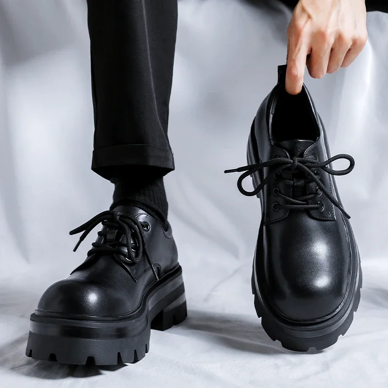 Men's Korean Leather Platform Casual Shoes Men's Square Toe Dress Shoes Platform Cargo Shoes Big Scalp Shoes 38-44
Men's Korean Leather Platform Casual Shoes Men's Square Toe Dress Shoes Platform Cargo Shoes Big Scalp Shoes 38-44