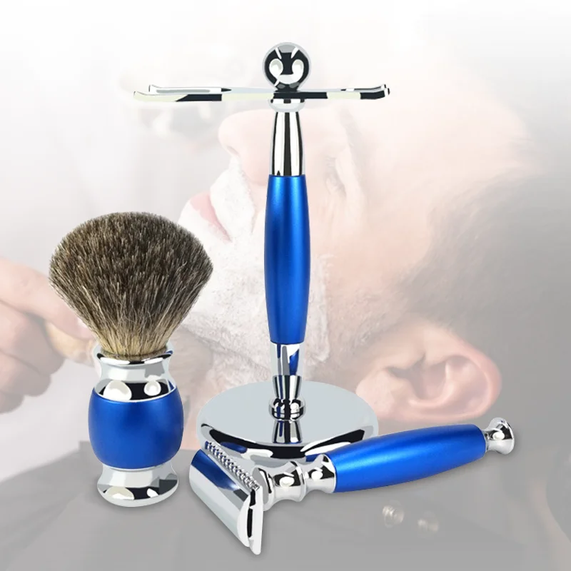 3 in 1 Pro shaving kit Wood handle safety Razor Shaving Brush Badger Hair With Stand Holder Men's Beard Cleaning 3pcs Set
3 in 1 Pro shaving kit Wood handle safety Razor Shaving Brush Badger Hair With Stand Holder Men's Beard Cleaning 3pcs Set