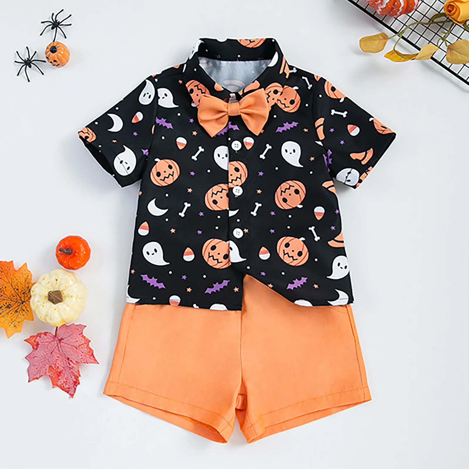 Halloween Children's Gentleman Suits Toddler Kids Baby Boy Pumpkin Print Shirt Shorts Set Baby Boy Clothes Track Suits for Kids
Halloween Children's Gentleman Suits Toddler Kids Baby Boy Pumpkin Print Shirt Shorts Set Baby Boy Clothes Track Suits for Kids