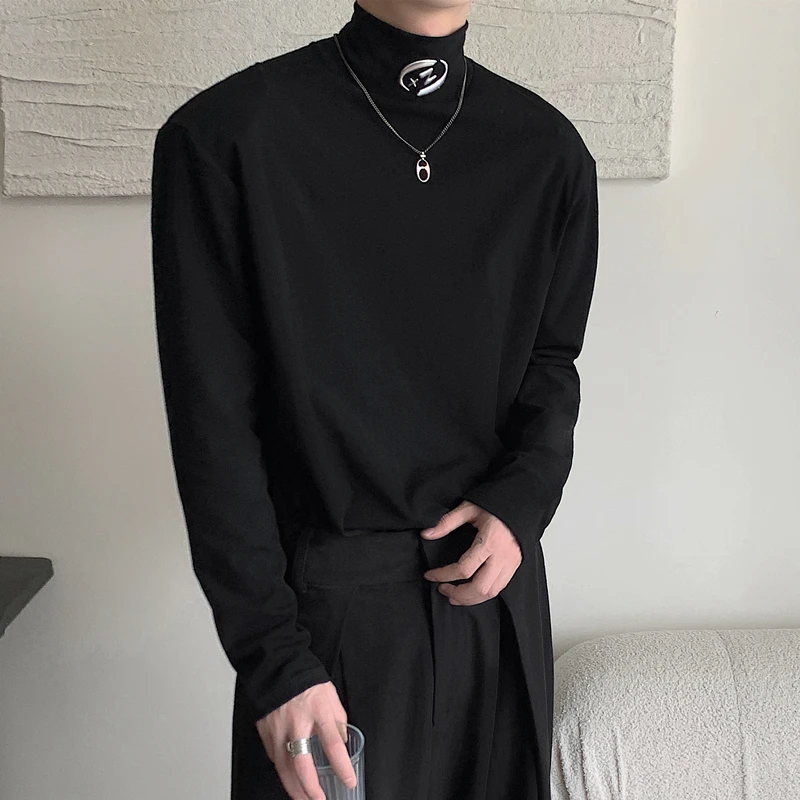 Bla f-High Collar Long Sve T-irt Men's Double-Sided Velvet Base irt Inner Wear Cool Hatl Sweatirt
Bla f-High Collar Long Sve T-irt Men's Double-Sided Velvet Base irt Inner Wear Cool Hatl Sweatirt