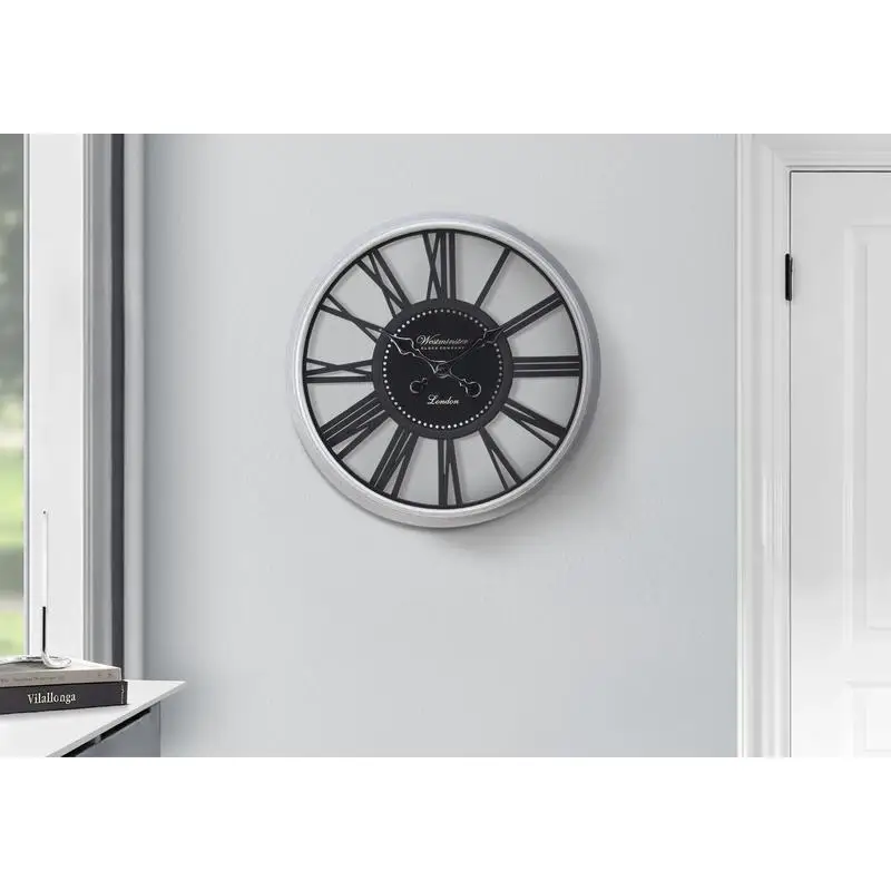 Transitional 20" Round Wall Clock - Black & Silver, Modern Design for Home Decor
Transitional 20" Round Wall Clock - Black & Silver, Modern Design for Home Decor