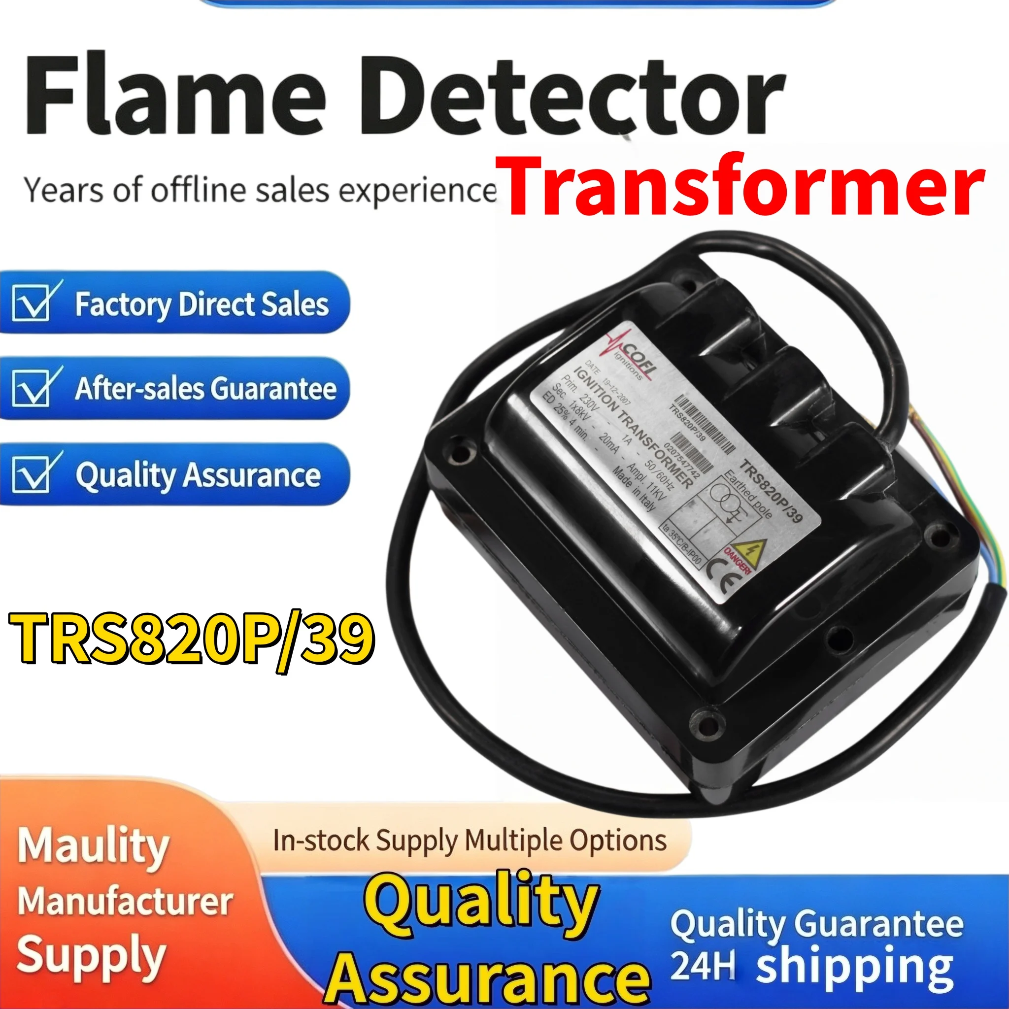 TRS820P/39 Burner Ignition Transformer High Voltage Ignition Pack Combustion Equipment Igniter Parts, 24h Fast Shipping
TRS820P/39 Burner Ignition Transformer High Voltage Ignition Pack Combustion Equipment Igniter Parts, 24h Fast Shipping