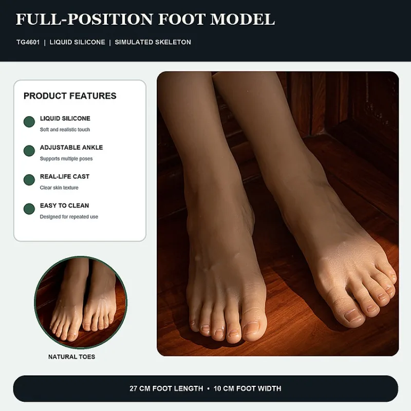 46 Size Lifelike Silicone Foot Model 27cm Simulation Female Foot for Shoes Jewelry Sandle Display E-commerce Photography
46 Size Lifelike Silicone Foot Model 27cm Simulation Female Foot for Shoes Jewelry Sandle Display E-commerce Photography
