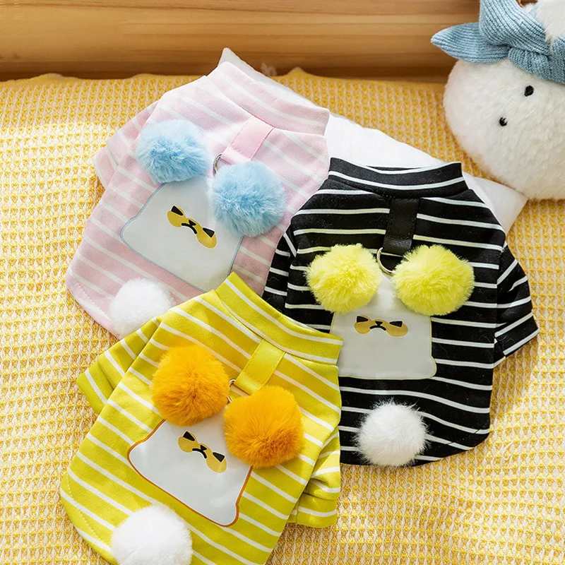 Black Striped Pet Sweatshirt Cartoon Hairball Puppy Clothes Leashable Two Leg Pullover Teddy Winter Clothes Warm Pet Supplies
Black Striped Pet Sweatshirt Cartoon Hairball Puppy Clothes Leashable Two Leg Pullover Teddy Winter Clothes Warm Pet Supplies