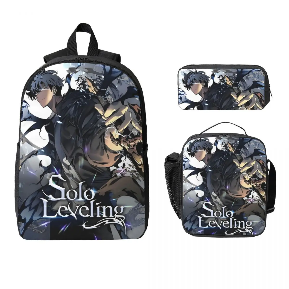 3Pcs Solos Levelings School bags Set for Girls Boys Pen Bags Backpack Sets with Lunch Box For School Students Daypack
3Pcs Solos Levelings School bags Set for Girls Boys Pen Bags Backpack Sets with Lunch Box For School Students Daypack