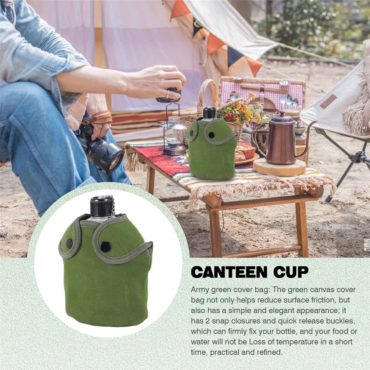 ABIT Outdoor Canteen Cookware Set Canteen Cup Portable Water Bottle with Grab Handle Cup for Outdoor Camping Hiking
ABIT Outdoor Canteen Cookware Set Canteen Cup Portable Water Bottle with Grab Handle Cup for Outdoor Camping Hiking