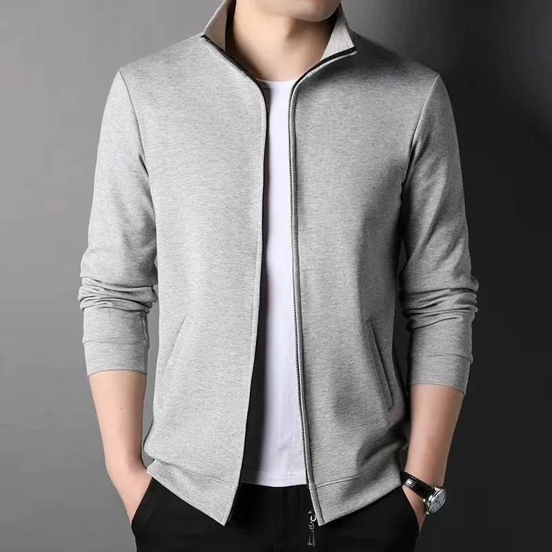 Men's Long Sleeve Zipper Cotton Knitted Hoodie Stand Collar Spring Autumn Fashionable Korean Style Loose Fit Cardigan
Men's Long Sleeve Zipper Cotton Knitted Hoodie Stand Collar Spring Autumn Fashionable Korean Style Loose Fit Cardigan