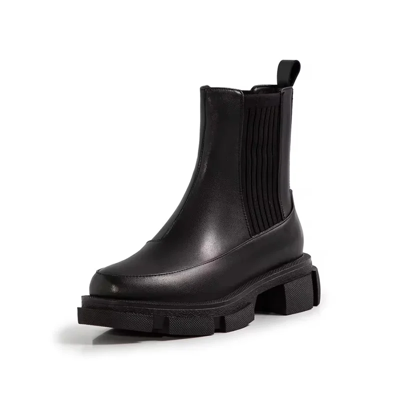 2024 New Ankle Boots for Women Thick Bottom Round Toe Genuine Leather Boots Black White All-match Botas Feminina Platform Shoes
2024 New Ankle Boots for Women Thick Bottom Round Toe Genuine Leather Boots Black White All-match Botas Feminina Platform Shoes
