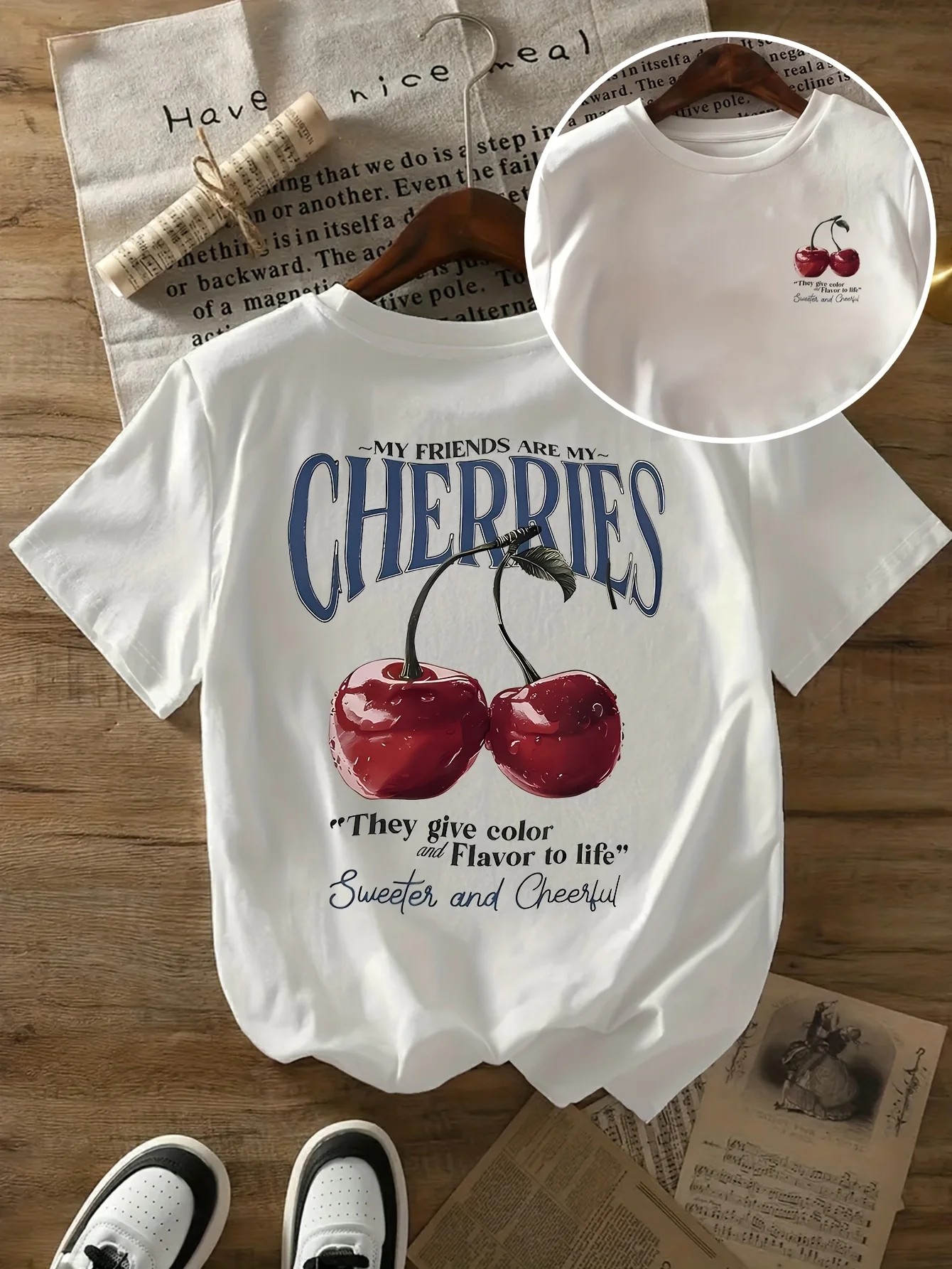 Summer Sweeter Cherries Prints T-Shirts Womens T Shirts Basic O-Neck Short Sleeve Fashion Harajuku Kawaii T-shirt Y2K Clothing
Summer Sweeter Cherries Prints T-Shirts Womens T Shirts Basic O-Neck Short Sleeve Fashion Harajuku Kawaii T-shirt Y2K Clothing