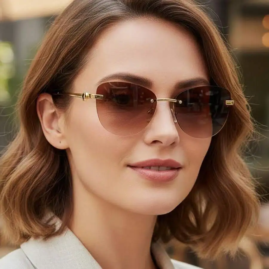 Frameless Cat Eye Heart Shaped Retro Sunglasses For Travel Outdoor Driving Sun Protection Fashion
Frameless Cat Eye Heart Shaped Retro Sunglasses For Travel Outdoor Driving Sun Protection Fashion