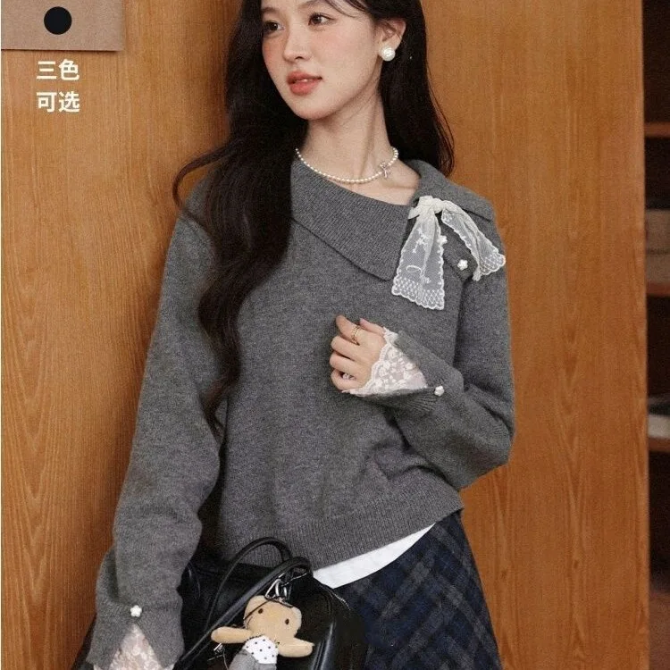 「Gentle Sister Style」Gray Pullover Sweater Autumn Winter Women's New Long Sleeve Loose Knitted Top Coat
「Gentle Sister Style」Gray Pullover Sweater Autumn Winter Women's New Long Sleeve Loose Knitted Top Coat