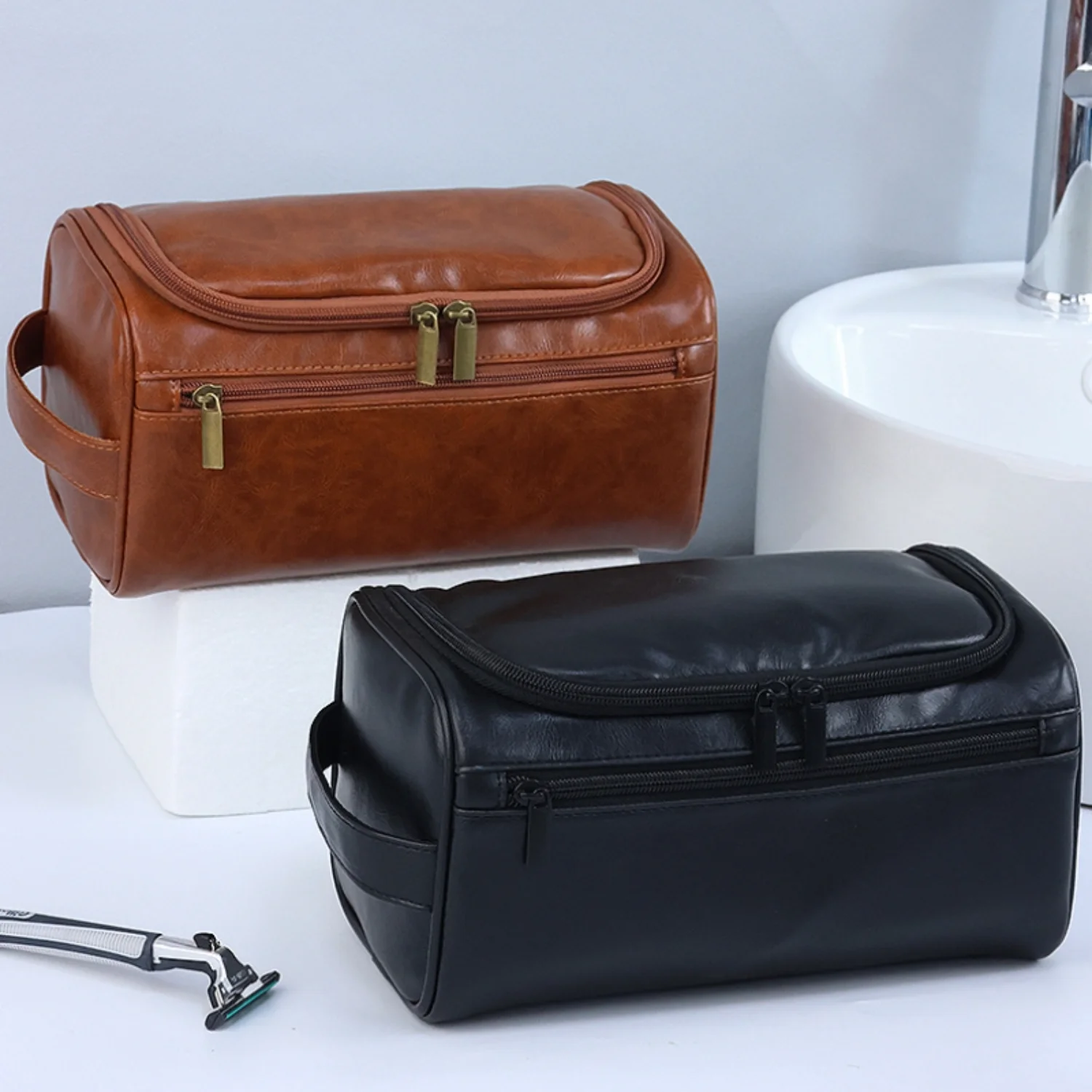 Solid Color Versatile Cosmetic Bag, Portable Zipper Toiletry Wash Bag, Travel Makeup Case
Solid Color Versatile Cosmetic Bag, Portable Zipper Toiletry Wash Bag, Travel Makeup Case