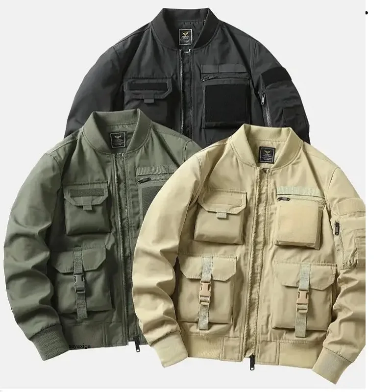 Men Tactical New Jackets Multi Pocket Pilot Baseball Air Force Coat Armygreen Bomber Jacket Stand-collar Motorcycle Outwear
Men Tactical New Jackets Multi Pocket Pilot Baseball Air Force Coat Armygreen Bomber Jacket Stand-collar Motorcycle Outwear