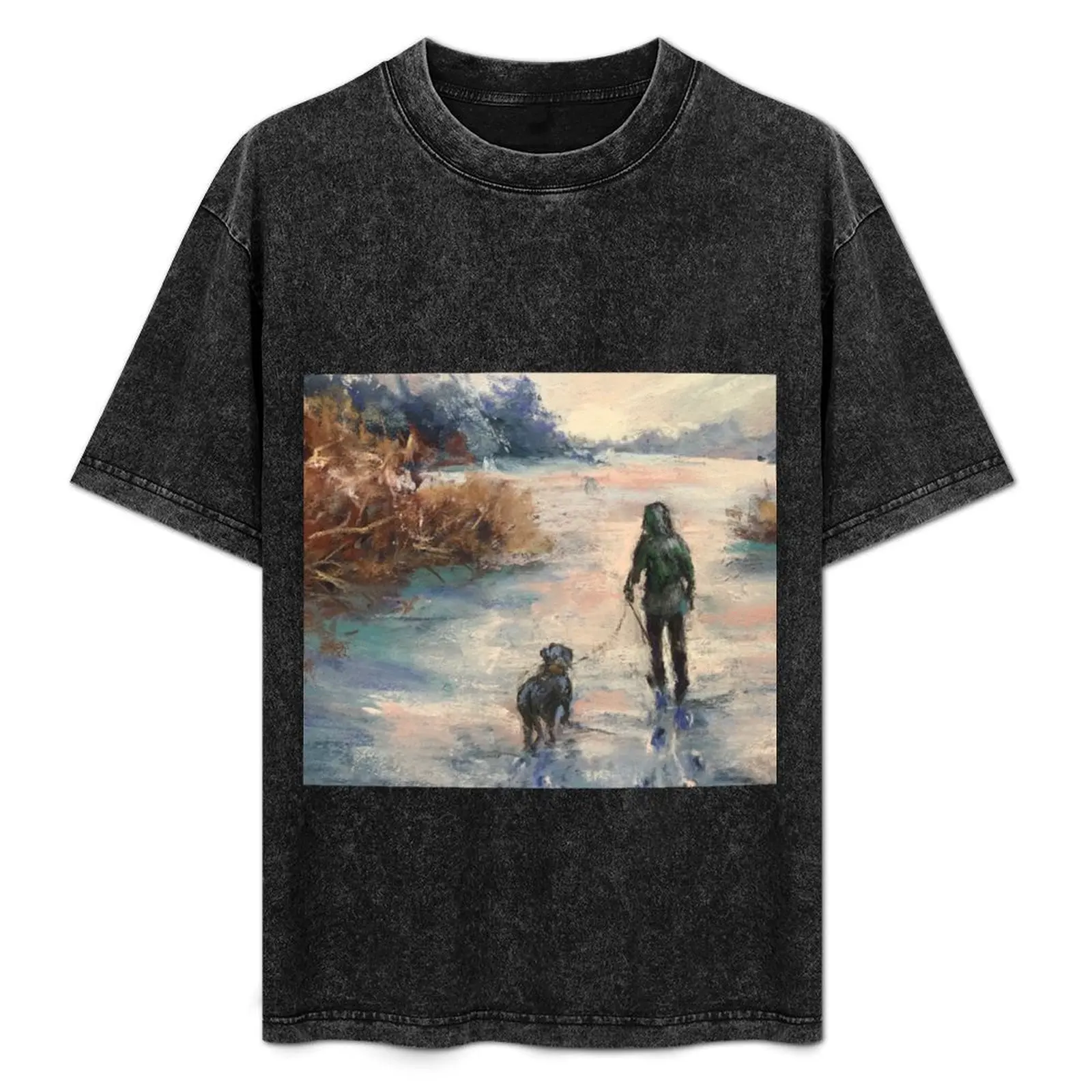 Winter snow scene with the dog T-Shirt Industrial Work Tee Shirt
Winter snow scene with the dog T-Shirt Industrial Work Tee Shirt