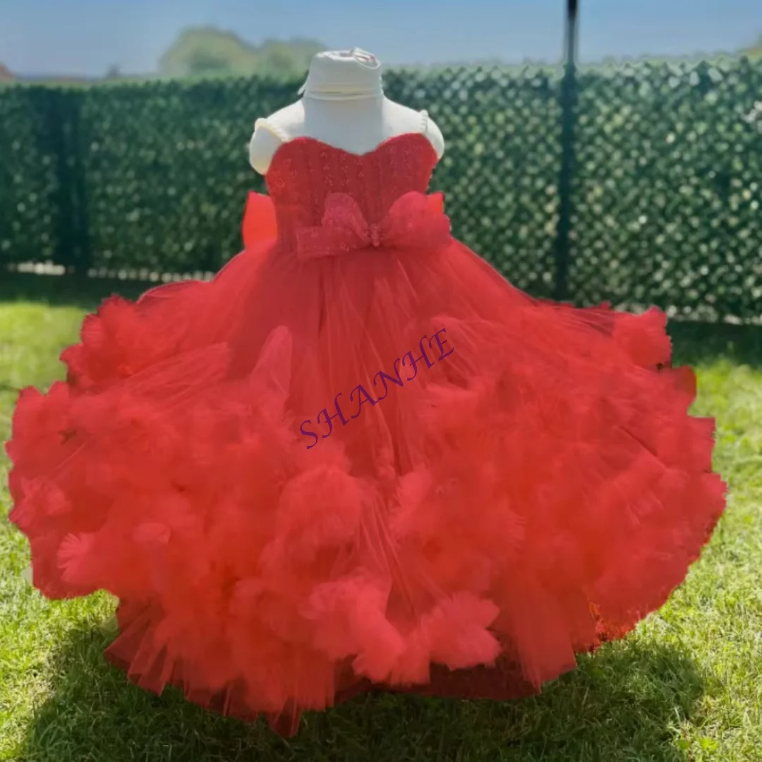 Customized Spaghetti Straps Flower Girl Dress A-Line Pleated Ruffles Beading Ball Gowns With Bow Tulle First Communion Birthday
Customized Spaghetti Straps Flower Girl Dress A-Line Pleated Ruffles Beading Ball Gowns With Bow Tulle First Communion Birthday