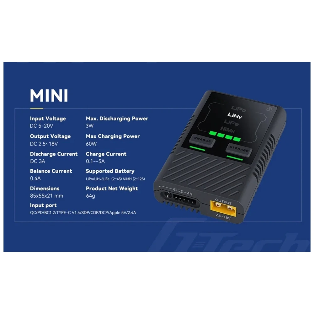 【Flash-Sale!】For Gens Ace Balance Charger 2-4S Lipo Battery Smart Charging For Lipo Lihv Life Nimh QC PD USB-C RC FPV Drone
【Flash-Sale!】For Gens Ace Balance Charger 2-4S Lipo Battery Smart Charging For Lipo Lihv Life Nimh QC PD USB-C RC FPV Drone