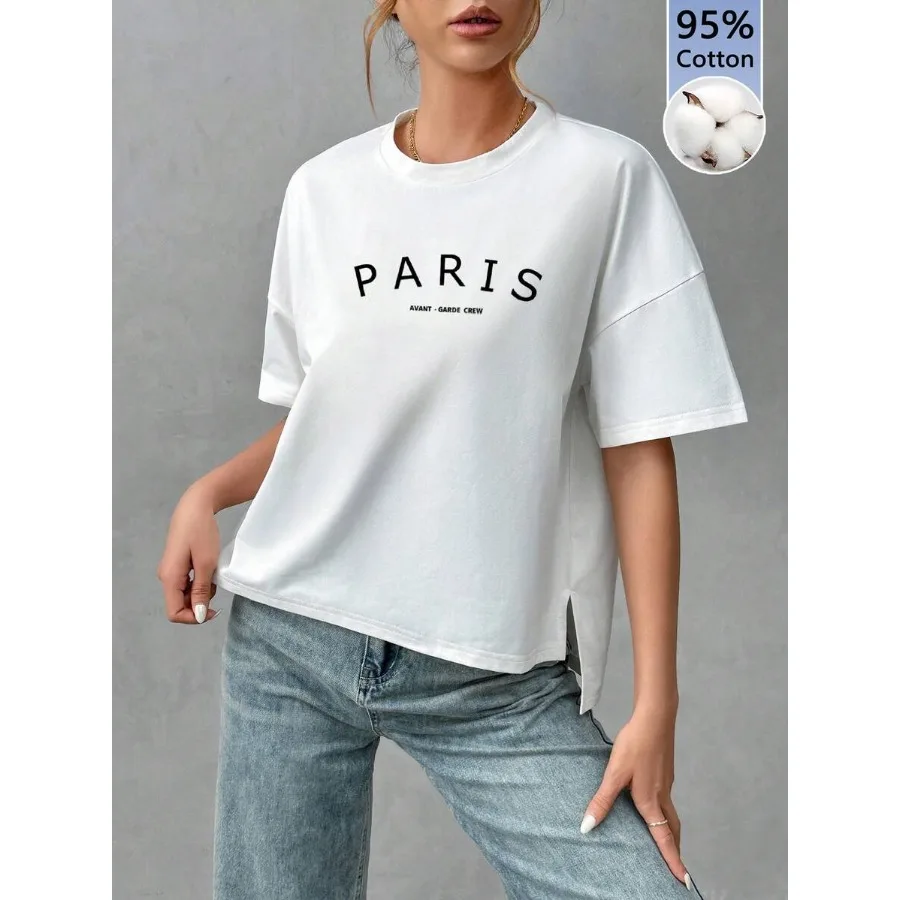 【New Arrival】Paris Text Print Loose Fit Cotton Blend T-Shirt Casual Tee
【New Arrival】Paris Text Print Loose Fit Cotton Blend T-Shirt Casual Tee