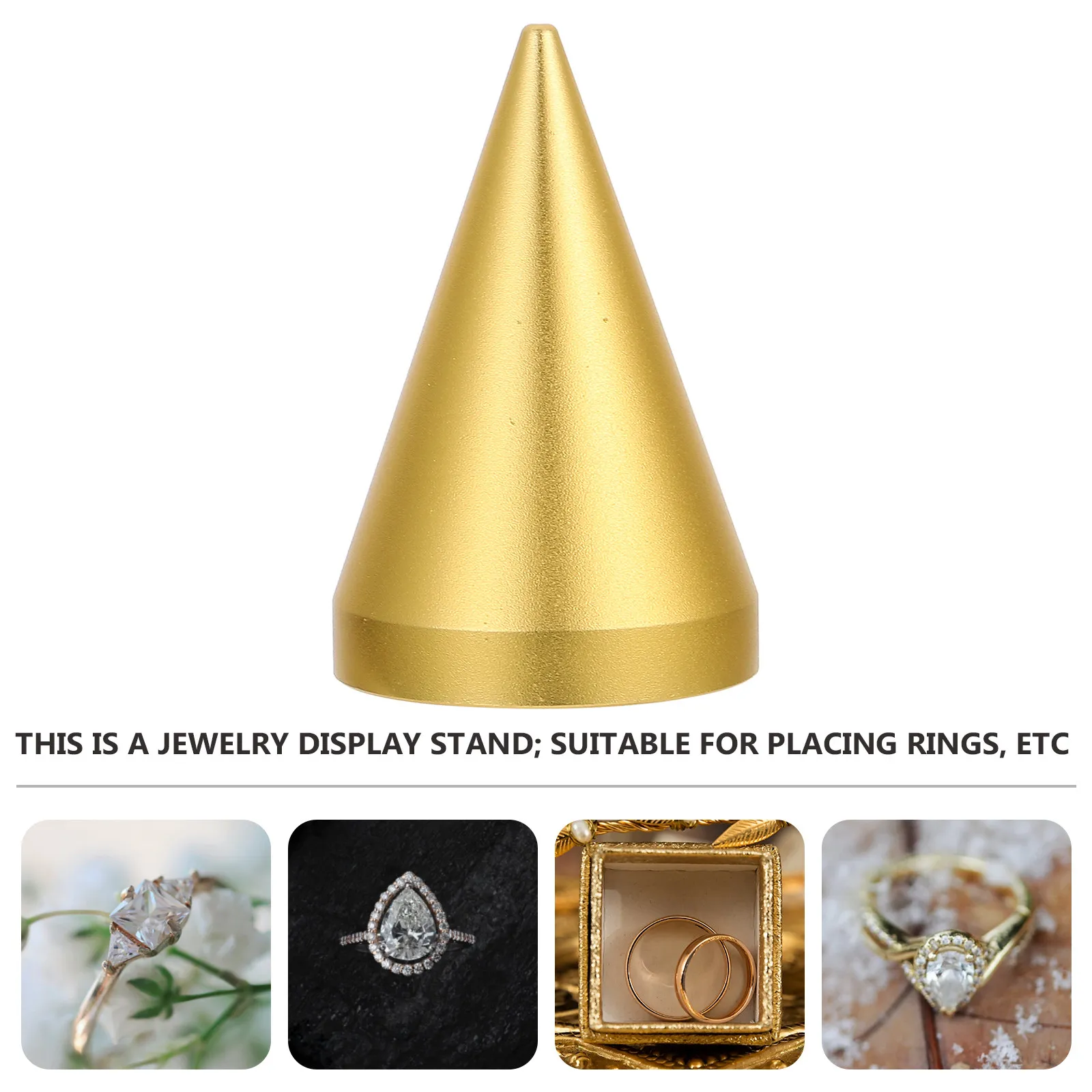 Cone Shape Ring Stand Jewelry Display Holder for Rings Necklaces Earrings Storage Modern Metal Desktop Organizer for Store Home
Cone Shape Ring Stand Jewelry Display Holder for Rings Necklaces Earrings Storage Modern Metal Desktop Organizer for Store Home