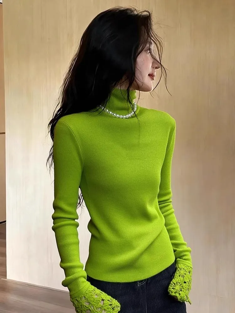 Autumn Winter High Collar Knitted Long Sve Women's Sweater Slim Fit Inner Wear een Color Commute Sle Faionable Top
Autumn Winter High Collar Knitted Long Sve Women's Sweater Slim Fit Inner Wear een Color Commute Sle Faionable Top