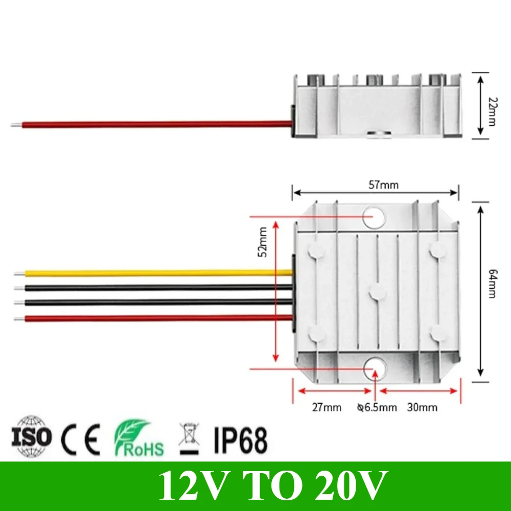 CE RoHS Waterproof DC Converter Step Up Regulator 12V to 20V 5A 100W Voltage Booster 12 Volt TO 20 Volt 5A mp Car Power Supply
CE RoHS Waterproof DC Converter Step Up Regulator 12V to 20V 5A 100W Voltage Booster 12 Volt TO 20 Volt 5A mp Car Power Supply