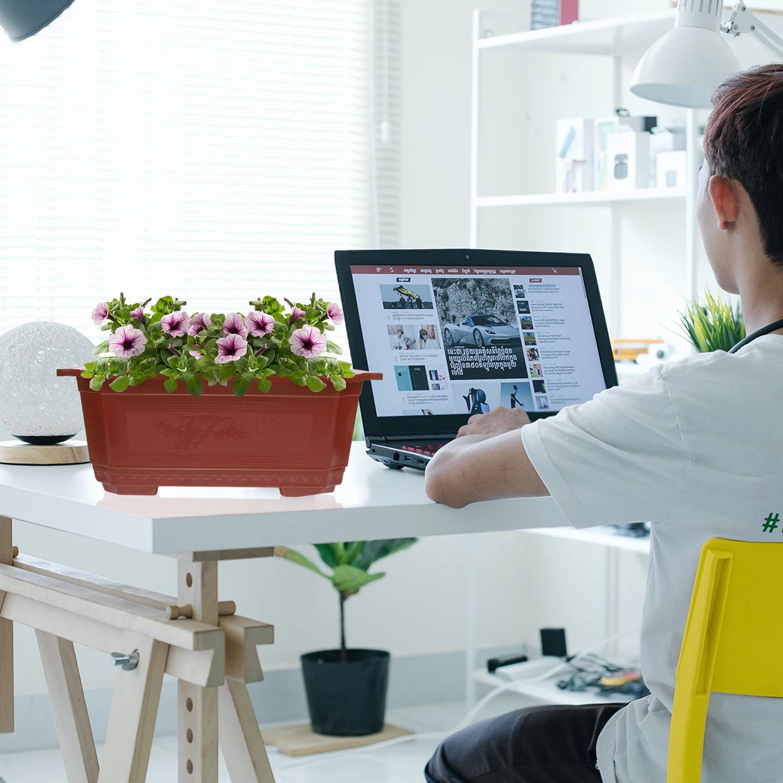 4pcs Flower Pots Plastic Planter Boxes For Indoor Outdoor Plants Rectangular Bonsai Planters Home Garden Decor Window Box
4pcs Flower Pots Plastic Planter Boxes For Indoor Outdoor Plants Rectangular Bonsai Planters Home Garden Decor Window Box