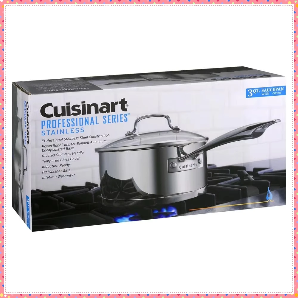 Кастрюля шеф-повара 3QT с крышкой. Идеально подходит для точных соусов и плавления. Равномерный контроль тепла на всех плит, профессиональный класс.