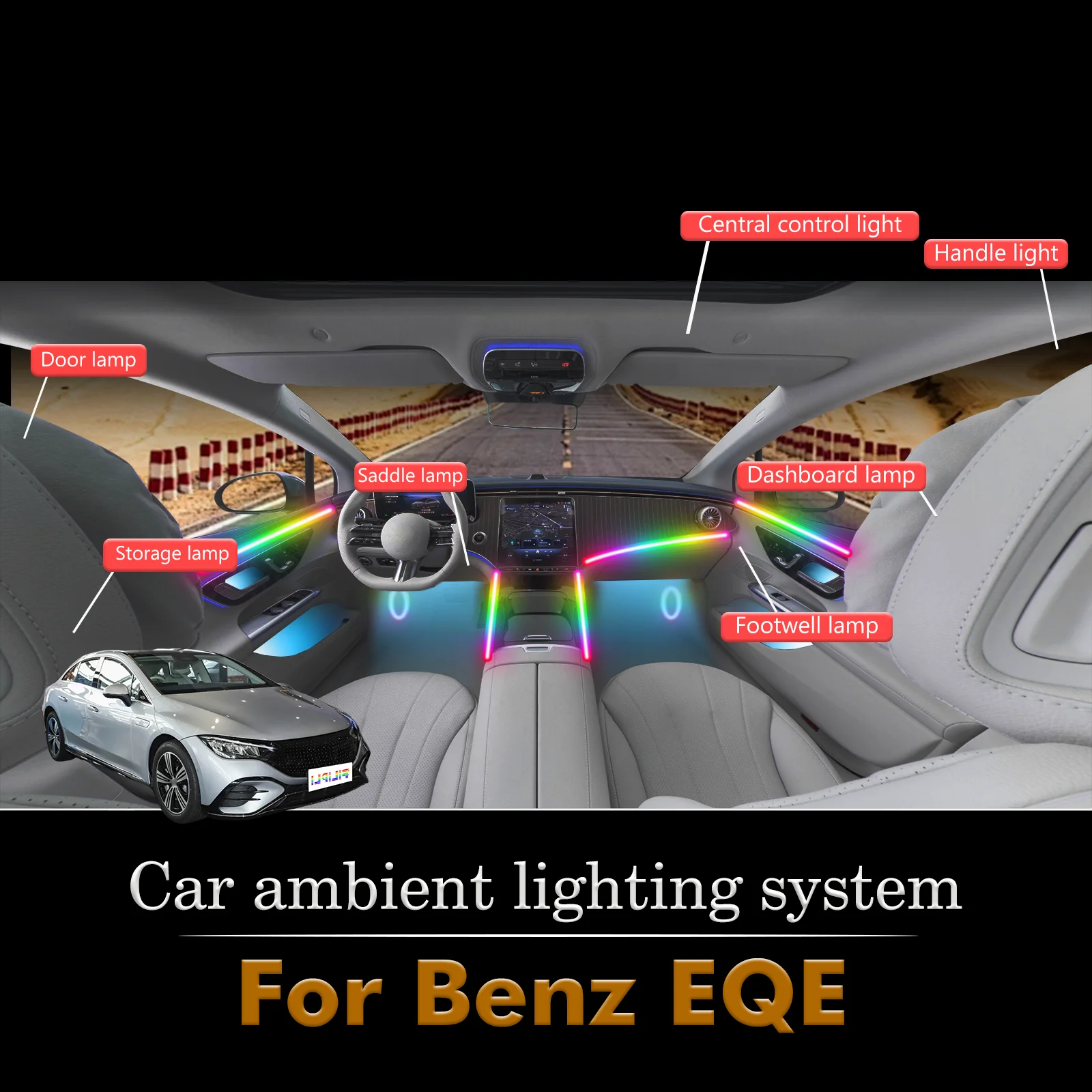 For BenZ EQE Car Interior Ambient Lamp Kit RGB 64-Color LED Smart Remote Control Energy Saving Efficient Set
For BenZ EQE Car Interior Ambient Lamp Kit RGB 64-Color LED Smart Remote Control Energy Saving Efficient Set