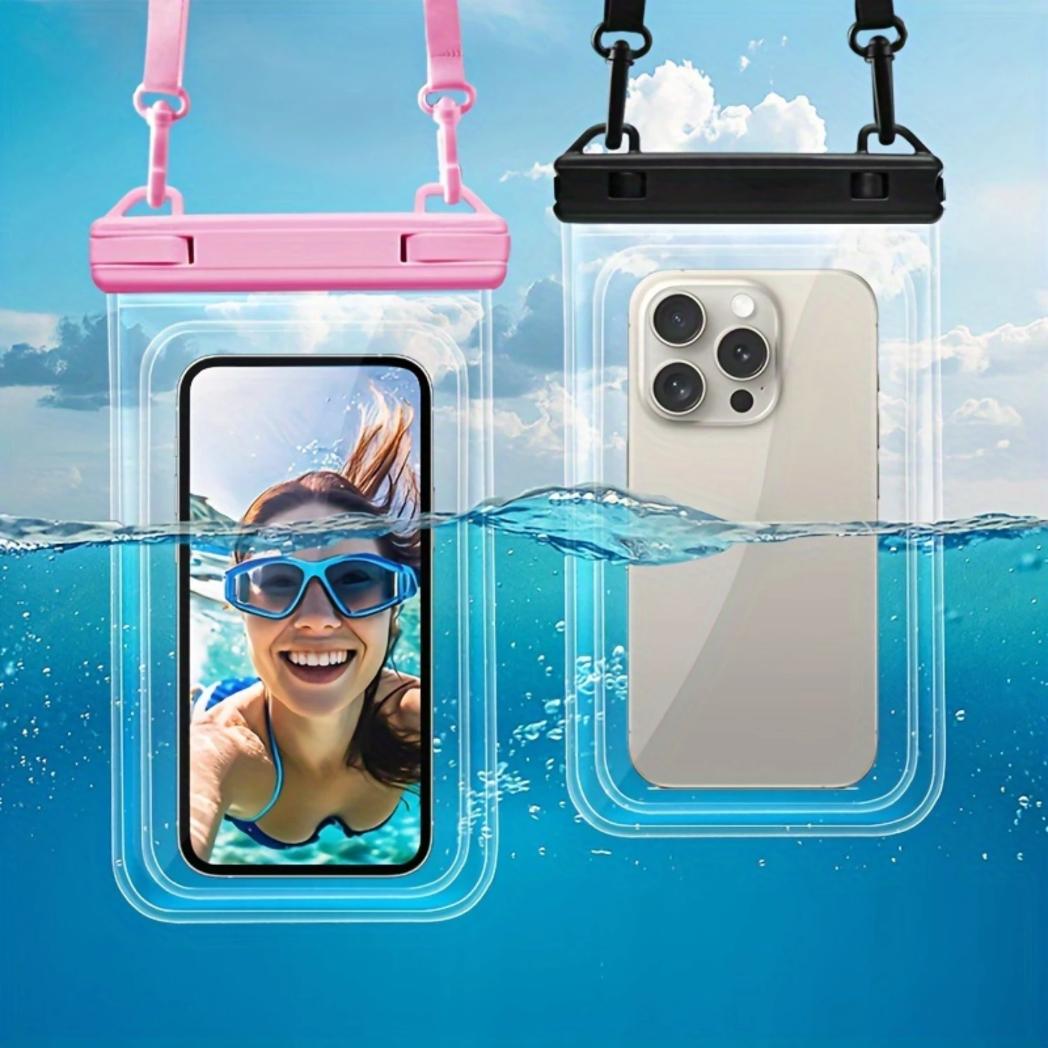 1pc Universal Waterproof Phone Pouch, Waterproof Phone Case With Adjustable Strap For 15 14 13 12 Pro Max For S24 S23 Ultra Ce
1pc Universal Waterproof Phone Pouch, Waterproof Phone Case With Adjustable Strap For 15 14 13 12 Pro Max For S24 S23 Ultra Ce