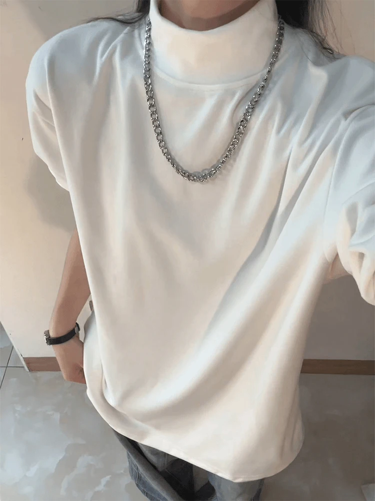 Белая мужская толстовка из немецкого вельвета с высоким воротником, с длинным рукавом, базовая футболка для ношения под одеждой, осенняя, премиум-класса
Белая мужская толстовка из немецкого вельвета с высоким воротником, с длинным рукавом, базовая футболка для ношения под одеждой, осенняя, премиум-класса