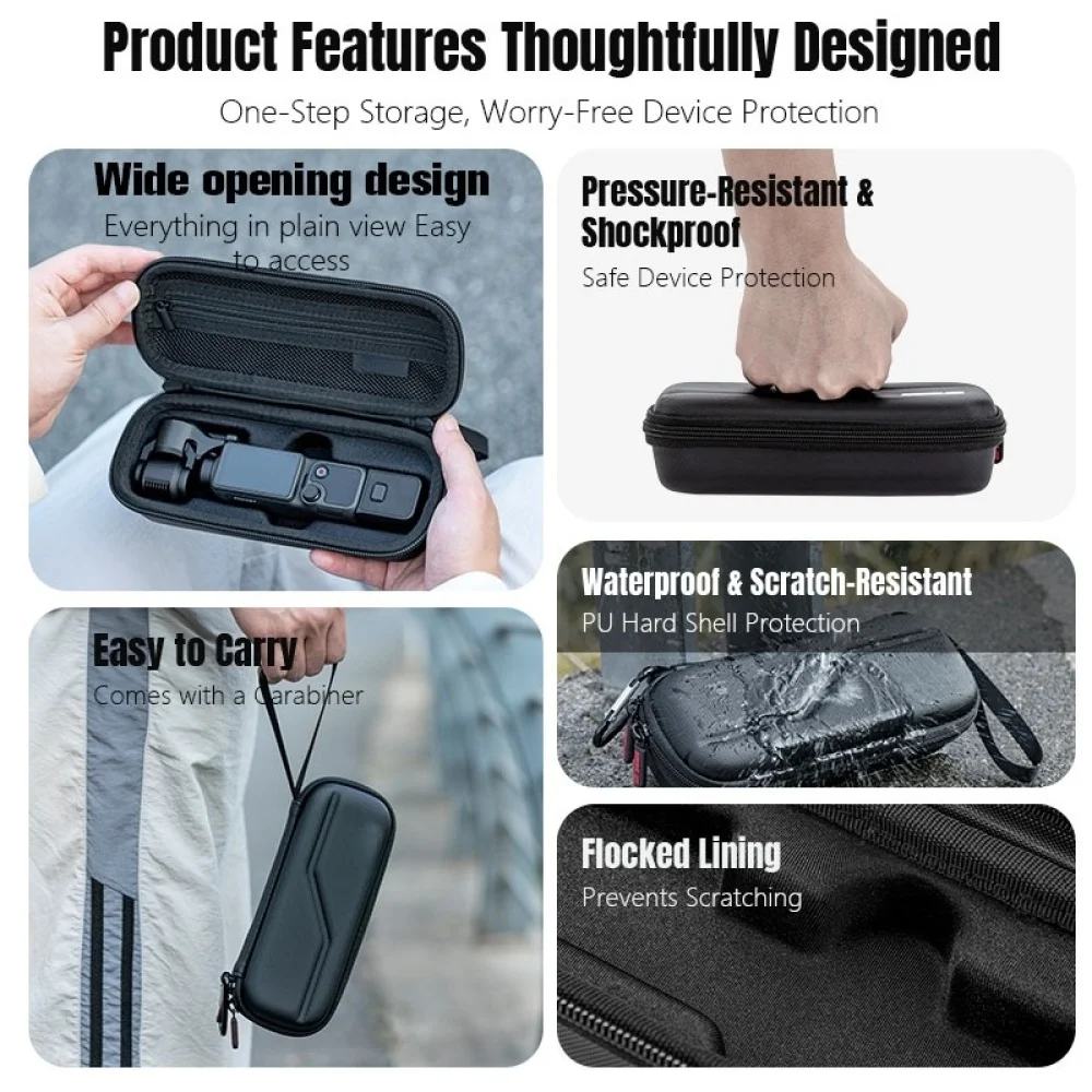 Carrying Case for DJI OSMO Pocket 4, Portable PU Travel Storage Case Shockproof Organizer Protective Cover with Carabiner
Carrying Case for DJI OSMO Pocket 4, Portable PU Travel Storage Case Shockproof Organizer Protective Cover with Carabiner