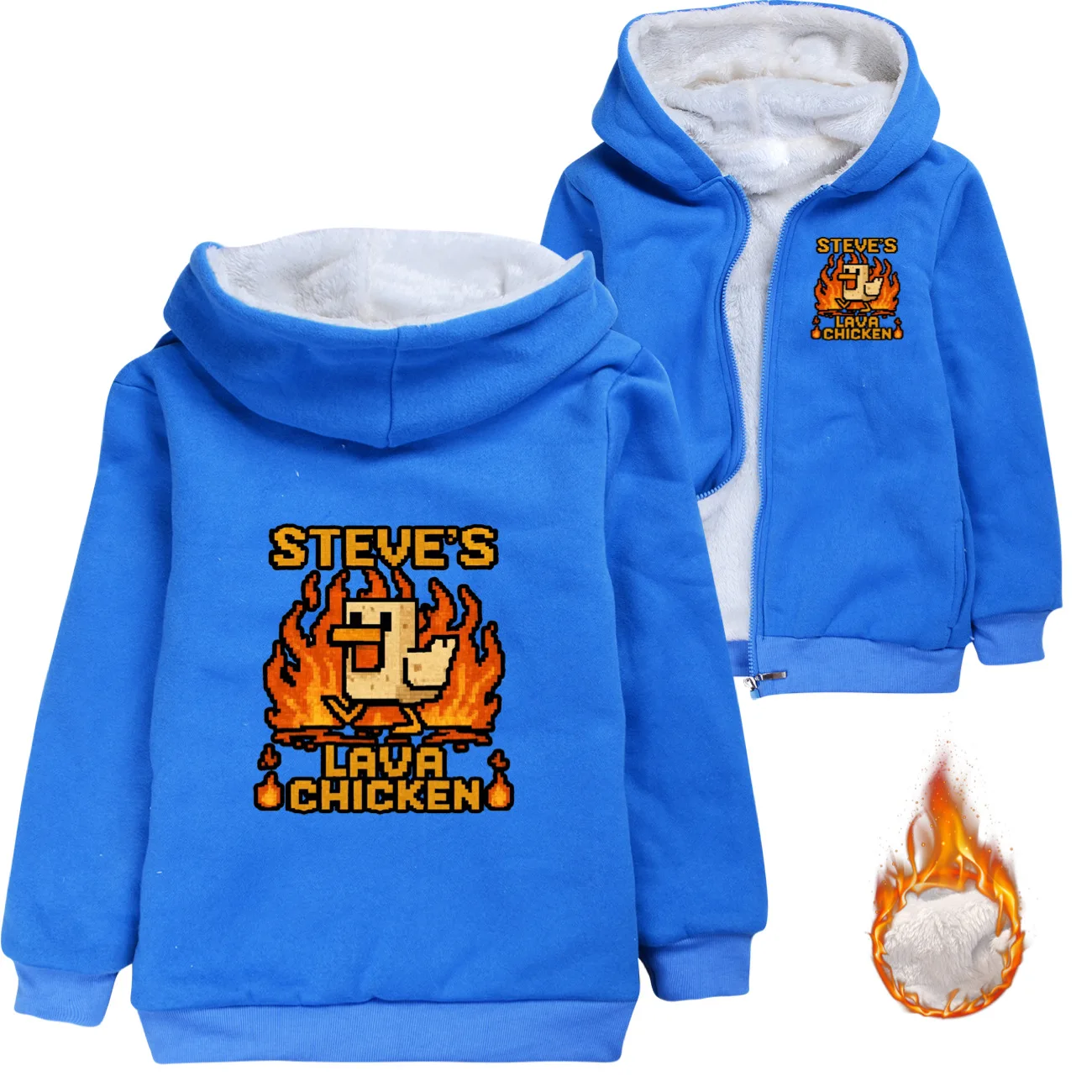 STEVE 'S LAVA CHICKEN Zipper Hoodie Autumn Winter Zip Up Jacket Chicken Jockey Cosplay Clothes Child Clothes
STEVE 'S LAVA CHICKEN Zipper Hoodie Autumn Winter Zip Up Jacket Chicken Jockey Cosplay Clothes Child Clothes