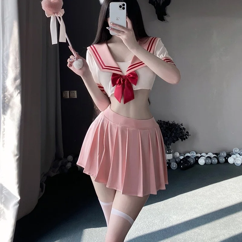 Sexy Pink Sailor Suit Roleplay Set Tempting School orm Private Lon Sweet Girl Costume Polyester Material for Women
Sexy Pink Sailor Suit Roleplay Set Tempting School orm Private Lon Sweet Girl Costume Polyester Material for Women
