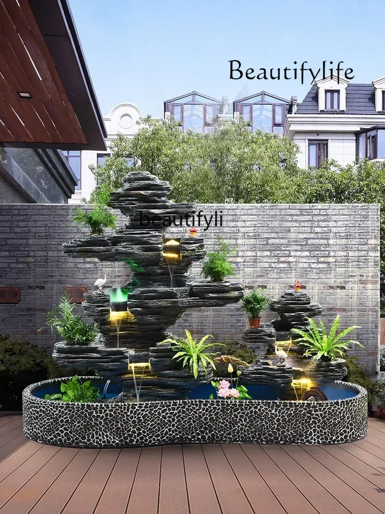 Outdoor villa garden courtyard decoration fish pond floor-standing rockery flowing water fountain, balcony waterfall landscape
Outdoor villa garden courtyard decoration fish pond floor-standing rockery flowing water fountain, balcony waterfall landscape
