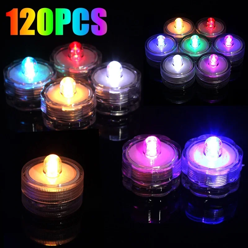 120PC Submersible Waterproof LED Tea Light Pond Underwater Tealights Battery Operated Flameless Electric Candles Vase Pond Decor
120PC Submersible Waterproof LED Tea Light Pond Underwater Tealights Battery Operated Flameless Electric Candles Vase Pond Decor