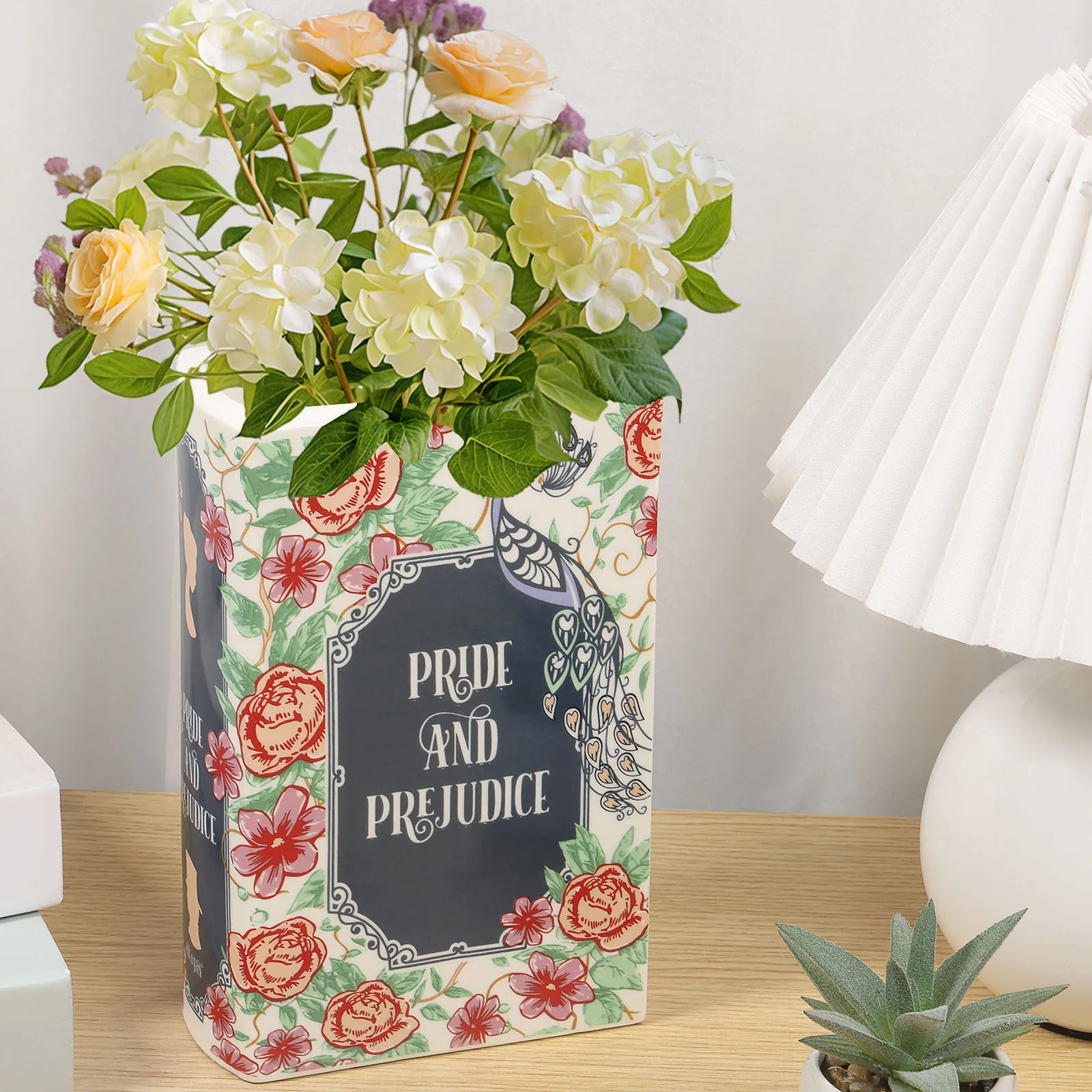 Book-shaped Flower Vase Decorative Retro Prints Ceramic Vases Desktop Ornament Home Living Room Bookshelf Office Decoration
Book-shaped Flower Vase Decorative Retro Prints Ceramic Vases Desktop Ornament Home Living Room Bookshelf Office Decoration