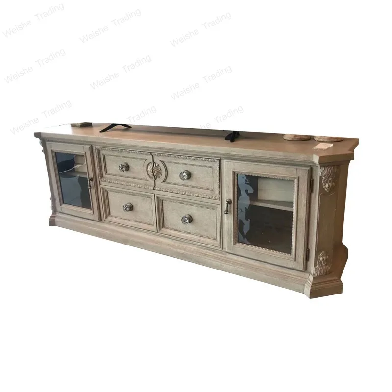 American light luxury TV cabinet, European retro old living room floor cabinet, solid wood coffee table
American light luxury TV cabinet, European retro old living room floor cabinet, solid wood coffee table