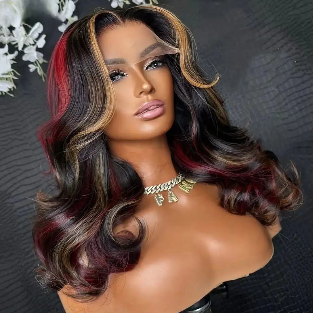 Highlight Black Blonde And Red Short Bob Body Wave Lace Front Wigs 13X4 HD Lace Wigs Synthetic High Quality Pre Plucked Cosplay
Highlight Black Blonde And Red Short Bob Body Wave Lace Front Wigs 13X4 HD Lace Wigs Synthetic High Quality Pre Plucked Cosplay
