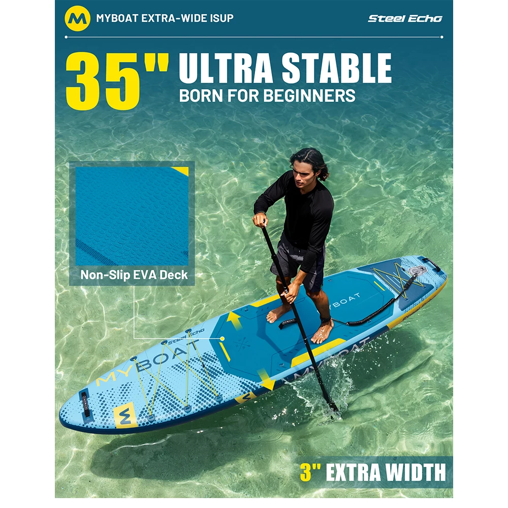 Myboat SUB STEEL ECHO Waterproof Inflatable Paddleboard 11'6''x35''x6''Adult Standing Style Aquatic With Accessories SUB
Myboat SUB STEEL ECHO Waterproof Inflatable Paddleboard 11'6''x35''x6''Adult Standing Style Aquatic With Accessories SUB