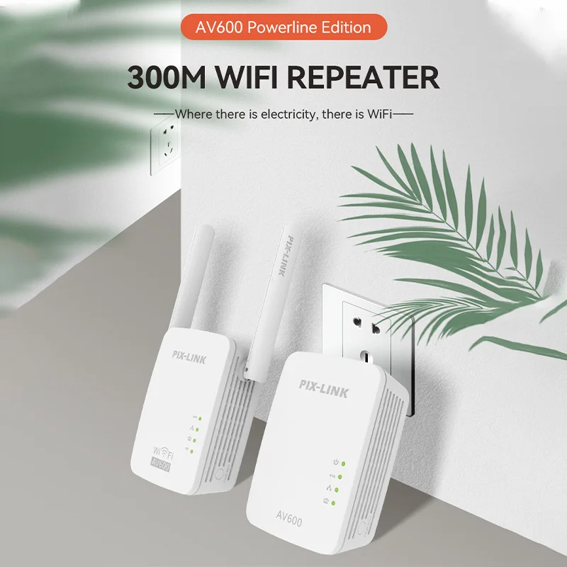 PIX-LINK PL01 AV600 Powerline WiFi Extender 600Mbps Powerline 300Mbps 2.4GHz Repeater Plug and Play EU/UK/US/AU Plug For Home
PIX-LINK PL01 AV600 Powerline WiFi Extender 600Mbps Powerline 300Mbps 2.4GHz Repeater Plug and Play EU/UK/US/AU Plug For Home