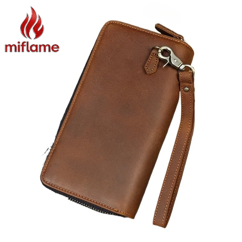 Кошелек из кожи Crazy Horse для мужчин, длинный, из натуральной кожи, с двойной молнией, двухслойный, роскошный, повседневный, деловой, подарок
Кошелек из кожи Crazy Horse для мужчин, длинный, из натуральной кожи, с двойной молнией, двухслойный, роскошный, повседневный, деловой, подарок