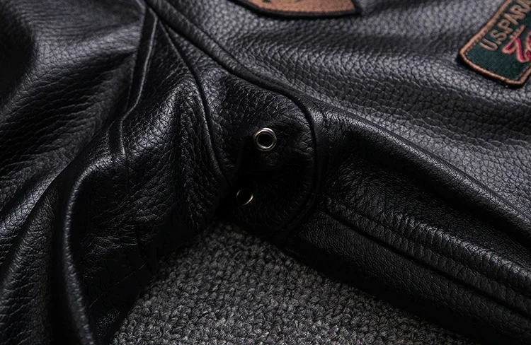 Plus Size 5XL Men's Biker G1 Air Force Pilot Jacket Genuine Leather Sheepskin Thicken Warm Vintage Classic Coat 48 S8dadb480db1a48f1a46125f164b0aafbb