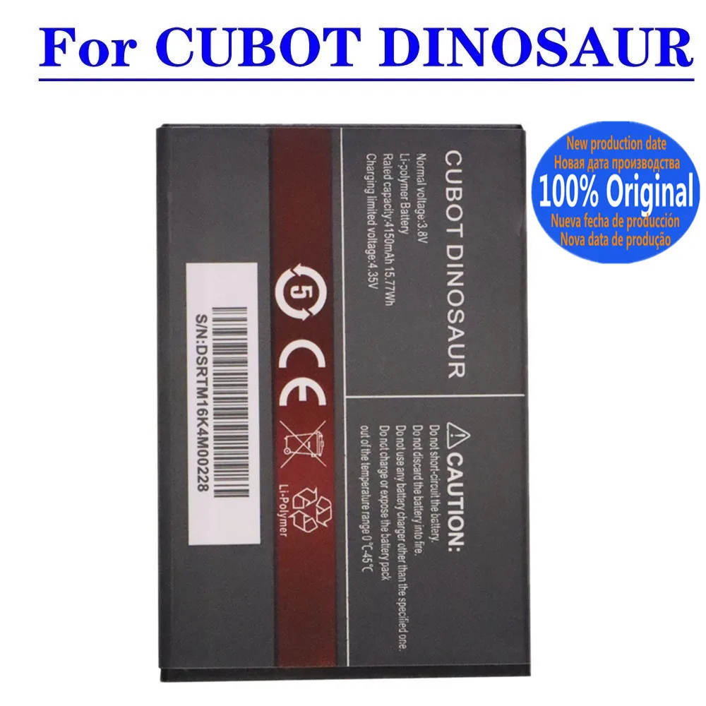 Новый высококачественный оригинальный аккумулятор CUBOT для CUBOT Dinosaur, 4150 мАч, сменный аккумулятор для телефона
Новый высококачественный оригинальный аккумулятор CUBOT для CUBOT Dinosaur, 4150 мАч, сменный аккумулятор для телефона