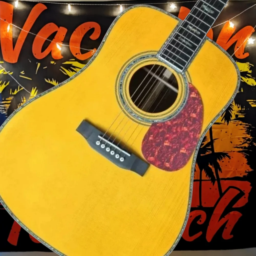 D45 Acoustic Guitar Solid Top 41 Inch D Bucket Ebony Fingerboard Peach Blossom Heart Xylophone Body for Adult Beginners
D45 Acoustic Guitar Solid Top 41 Inch D Bucket Ebony Fingerboard Peach Blossom Heart Xylophone Body for Adult Beginners
