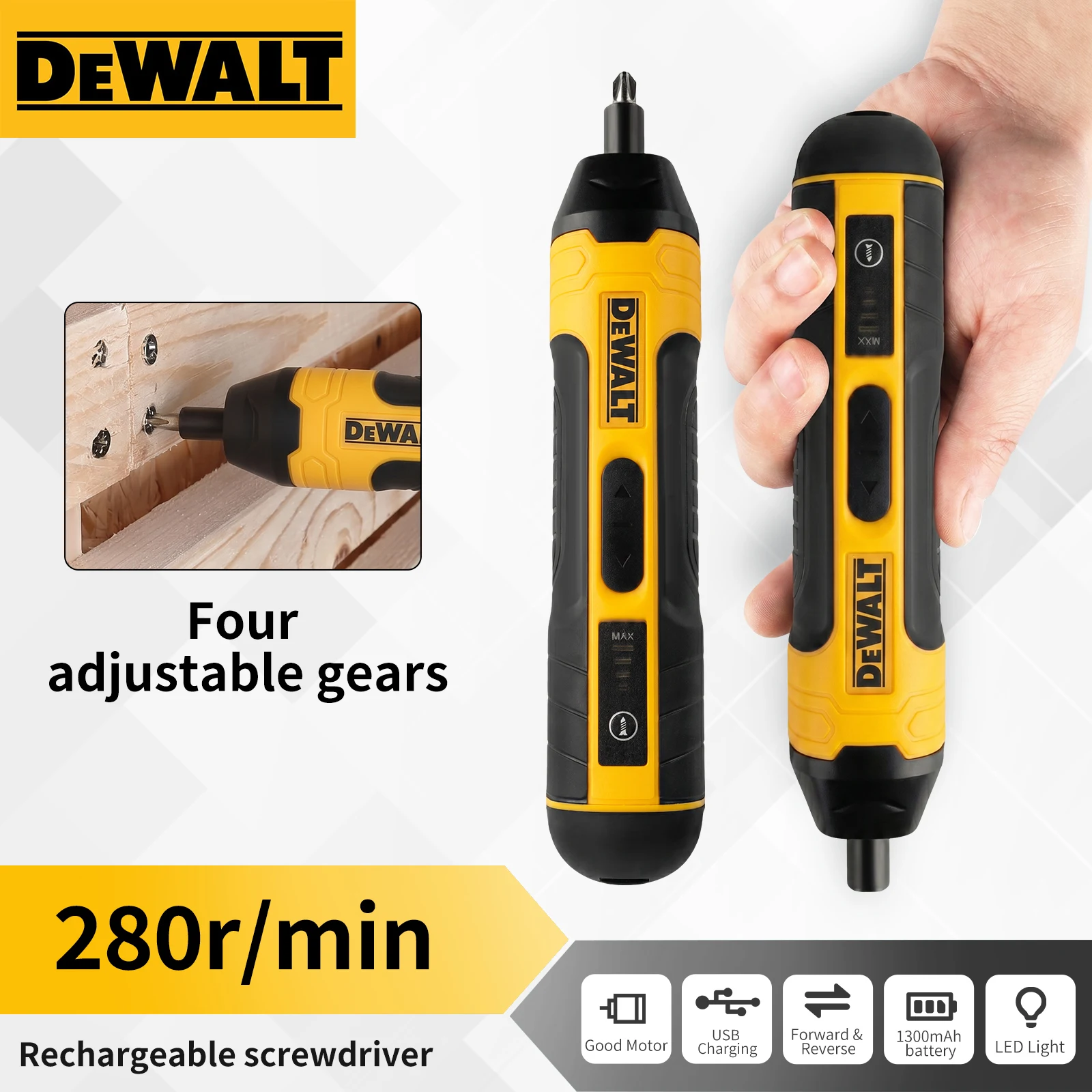 Dewalt Cordless Electric Screwdriver 1300mAh Rechargeable Adjustable Drill Multifunctional Disassembly and Maintenance Tool USB
Dewalt Cordless Electric Screwdriver 1300mAh Rechargeable Adjustable Drill Multifunctional Disassembly and Maintenance Tool USB