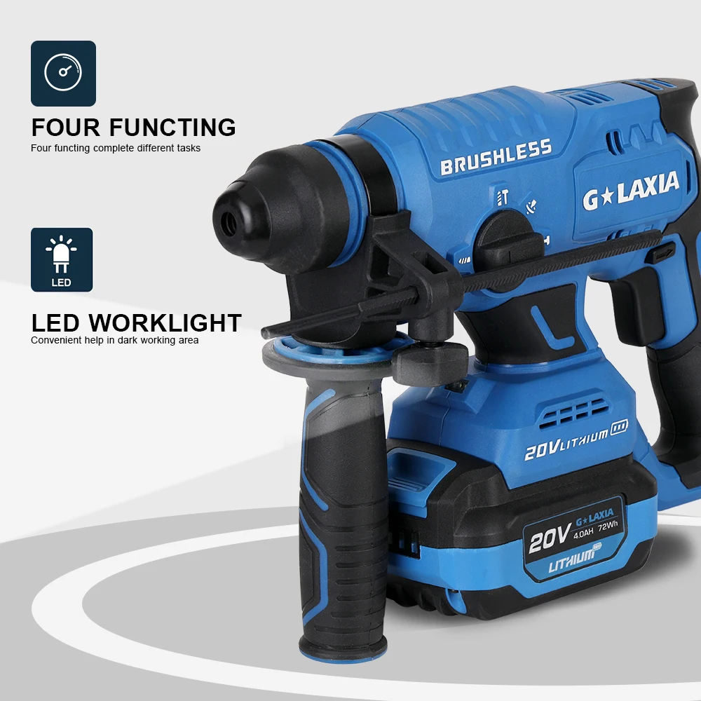 202518V Rechargeable Brushless Cordless Rotary Hammer Drill Electric Hammer Impact Drill with Battery
202518V Rechargeable Brushless Cordless Rotary Hammer Drill Electric Hammer Impact Drill with Battery