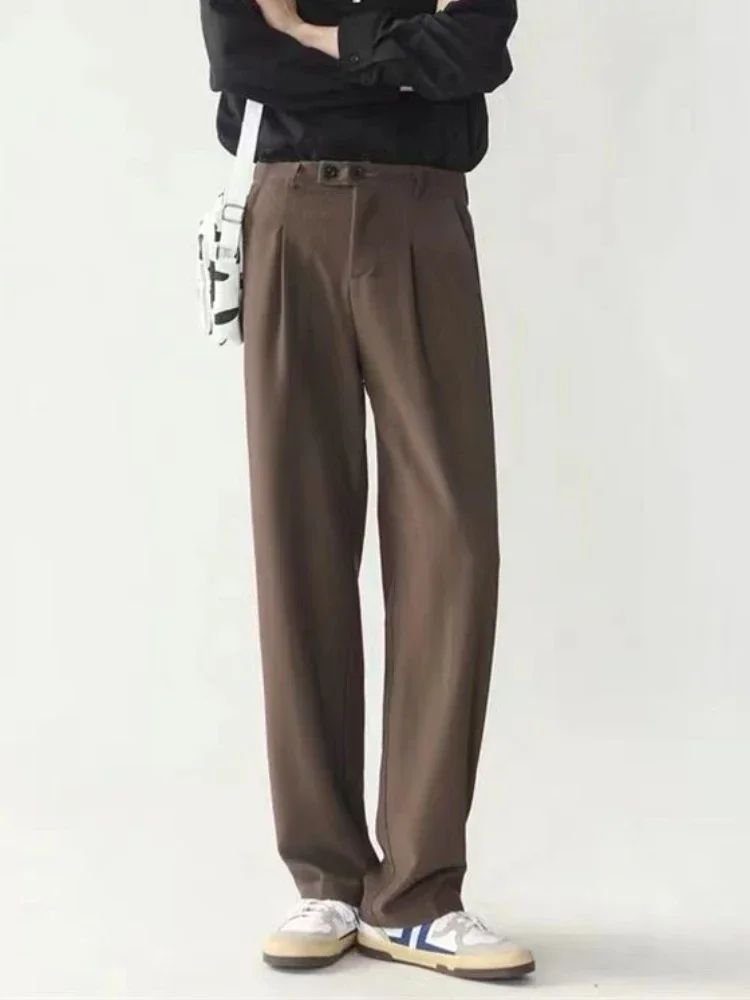 Coffee Color Baggy Male Suit Trousers 9 Cropped Men's Summer Pants Up Stylish Tailoring Chinese Homme Fashion Vintage Dress 2024
Coffee Color Baggy Male Suit Trousers 9 Cropped Men's Summer Pants Up Stylish Tailoring Chinese Homme Fashion Vintage Dress 2024