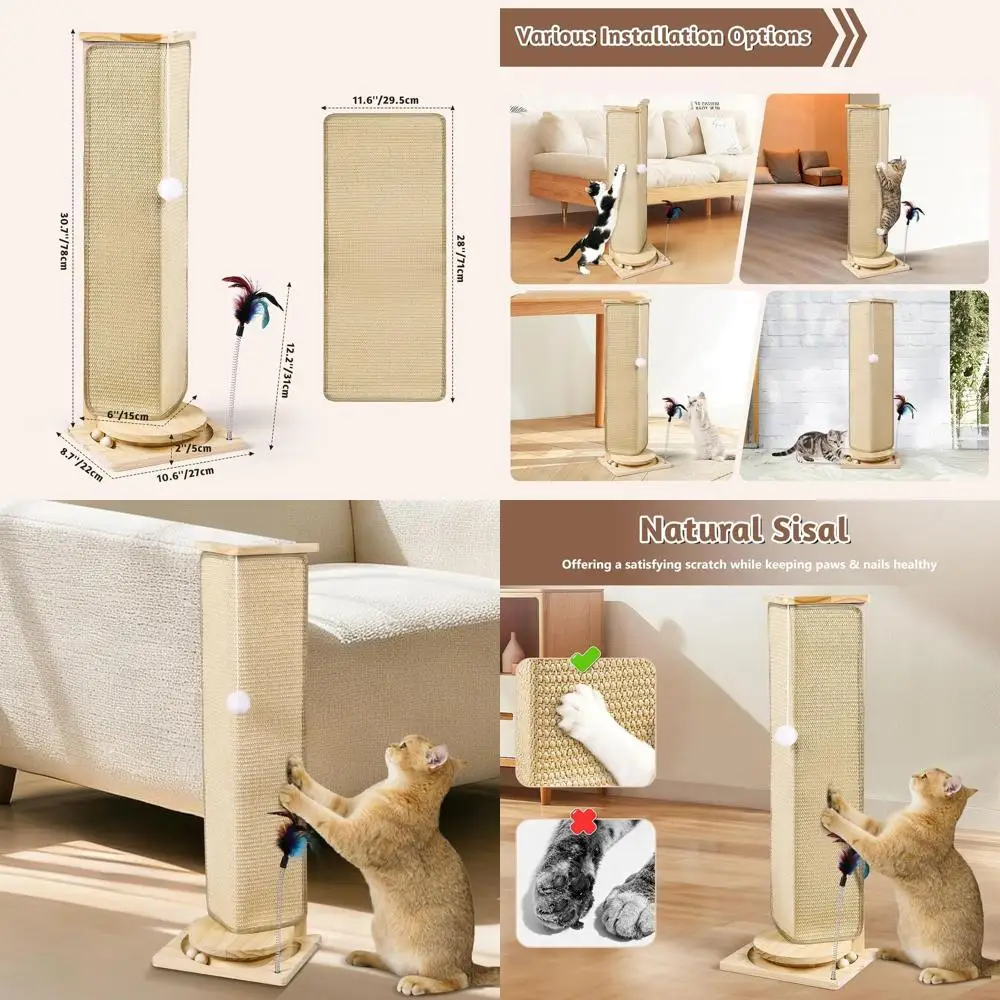 Когтеточка для кошек, когтеточка для кошек высотой 31 дюйм с интерактивными игрушками-мячиками, сменная когтеточка из сизаля или домашние кошки, урна
Когтеточка для кошек, когтеточка для кошек высотой 31 дюйм с интерактивными игрушками-мячиками, сменная когтеточка из сизаля или домашние кошки, урна