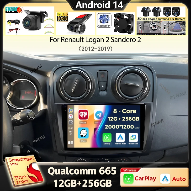 Android 14 Carplay Auto Car Radio For Renault Logan 2 Sandero 2 2012-2019 Video Player GPS Stereo Multimedia 2 Din DVD Unit Head
Android 14 Carplay Auto Car Radio For Renault Logan 2 Sandero 2 2012-2019 Video Player GPS Stereo Multimedia 2 Din DVD Unit Head